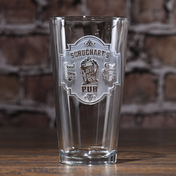 Personalized Bar Pub Sign Pint Glass Mug