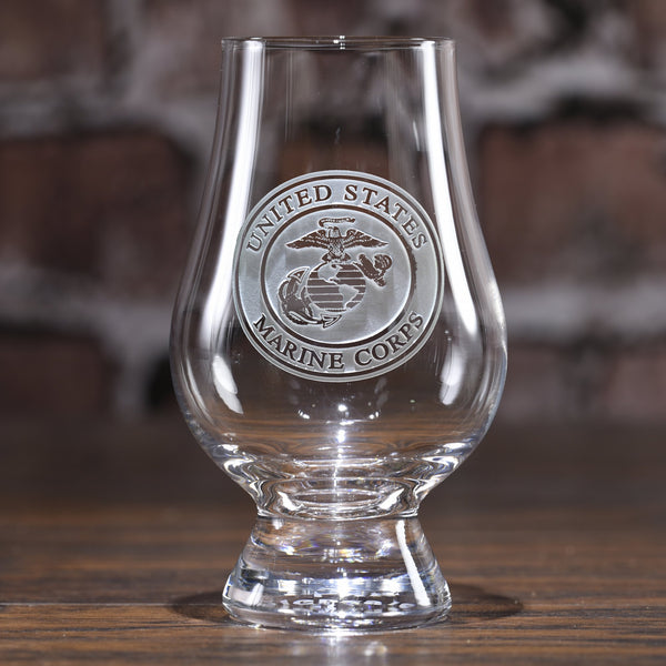 Engraved Marines Glencairn Whisky Glass