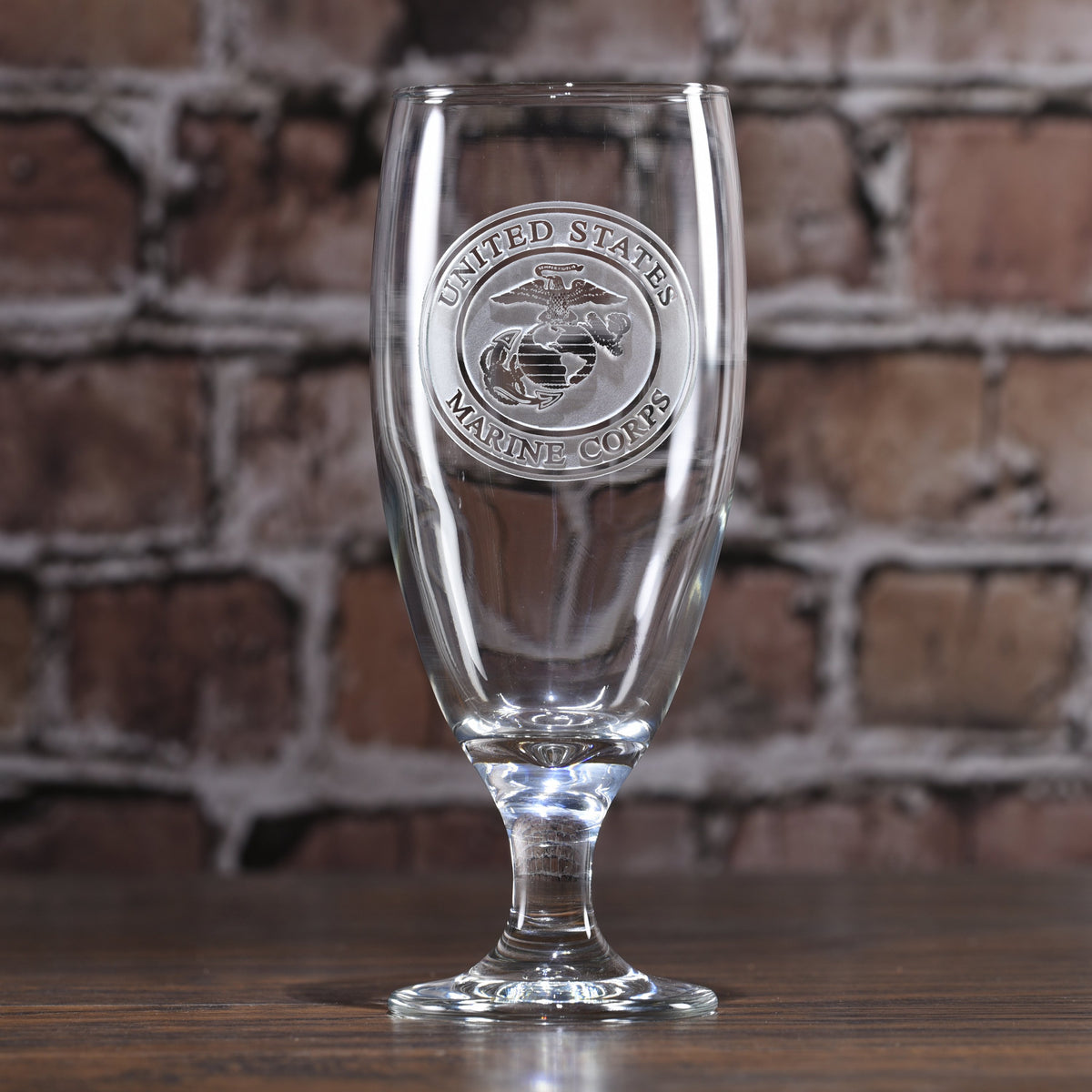 Engraved Marines Water. Iced Tea Goblet