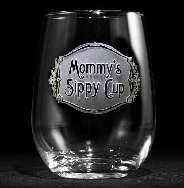 Mommy's Sippy Cup Engraved Stemless Wine Glass