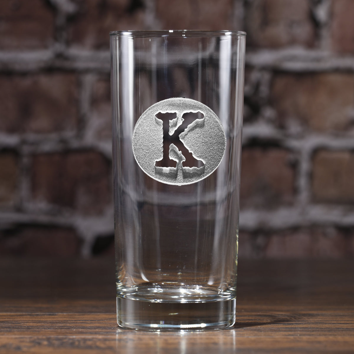 Typewriter Font Engraved Highball Cooler Glass