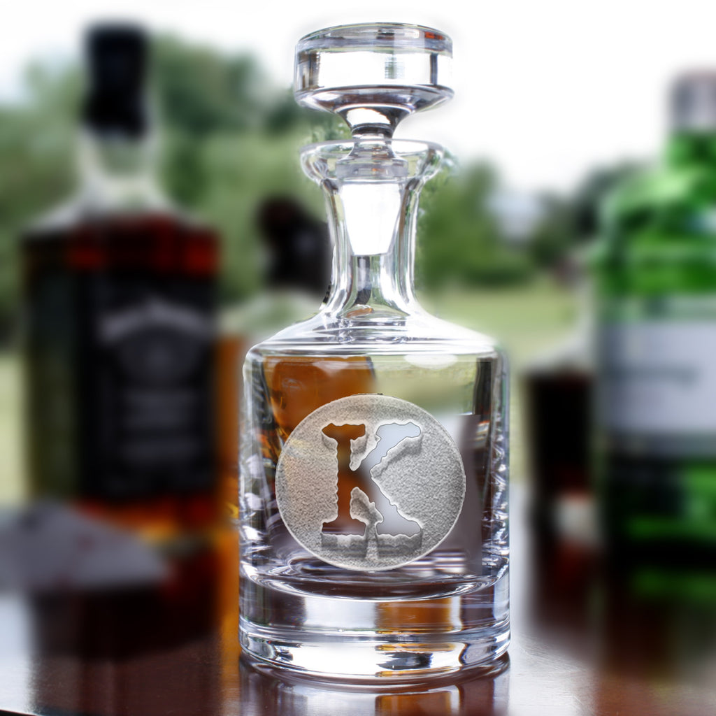 Circle Initial Whiskey Scotch Decanter