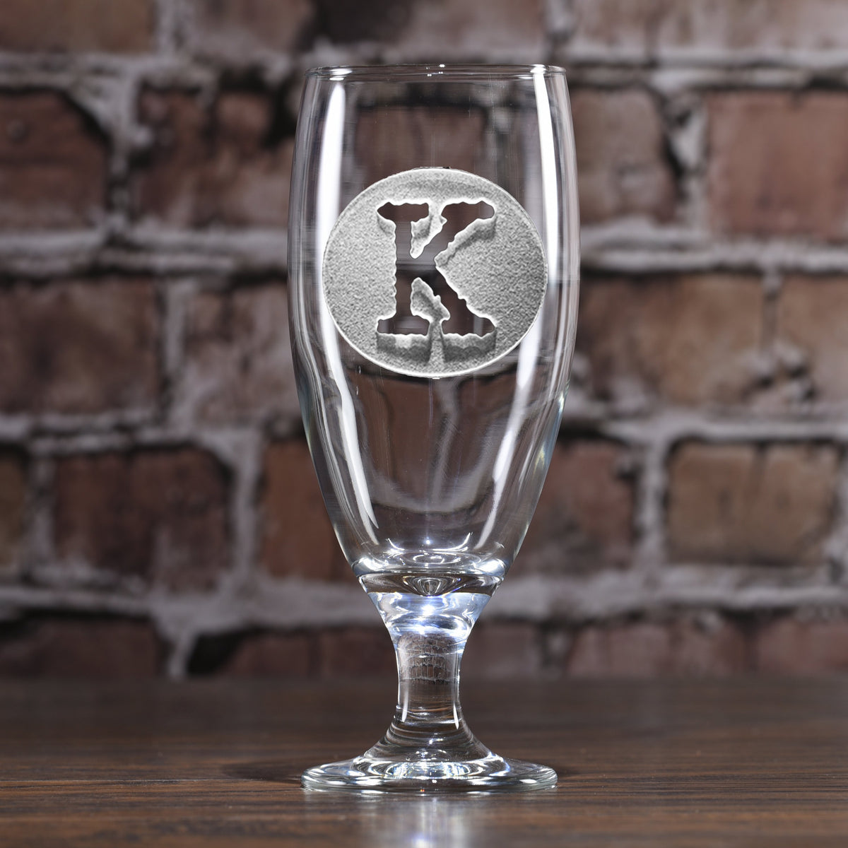 Initial in Circle Engraved Goblet