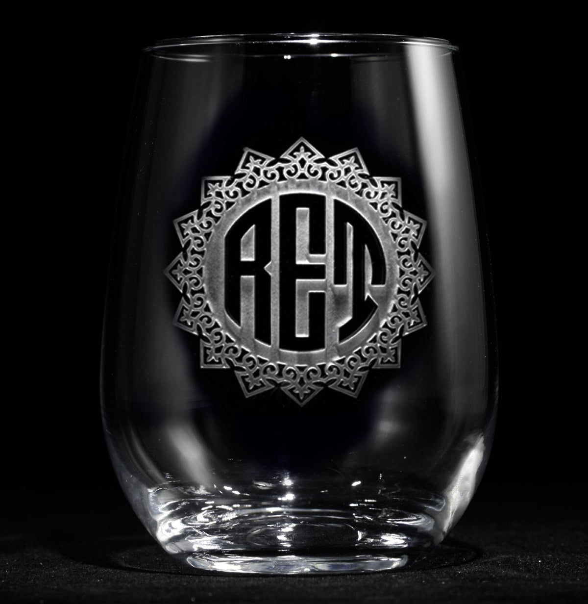 Monogrammed Stemless Wine Glasses