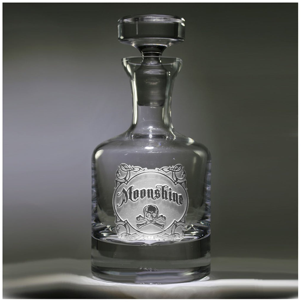 Engraved Moonshine Whiskey Scotch Bourbon Decanter