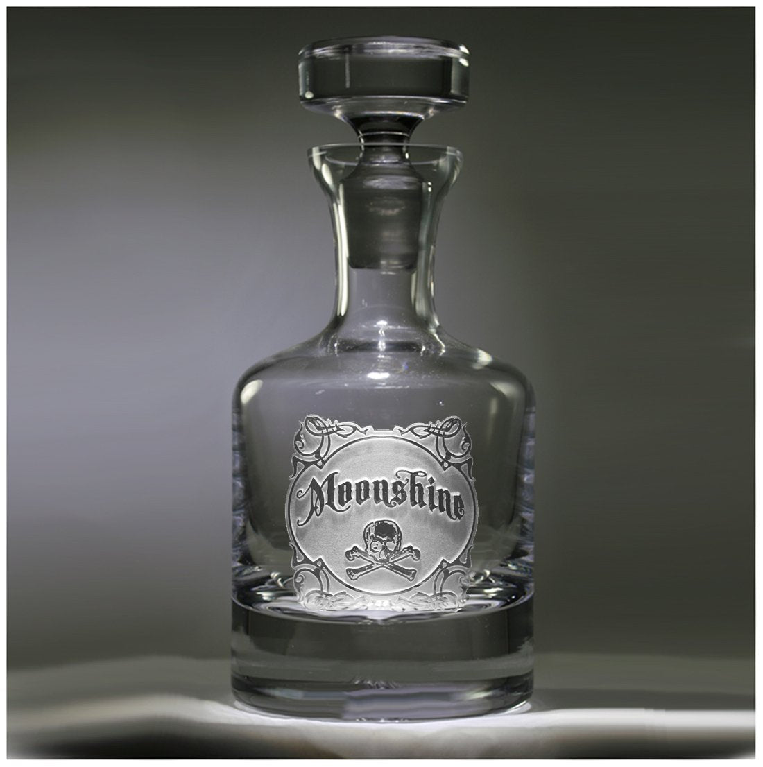 Engraved Moonshine Whiskey Scotch Bourbon Decanter