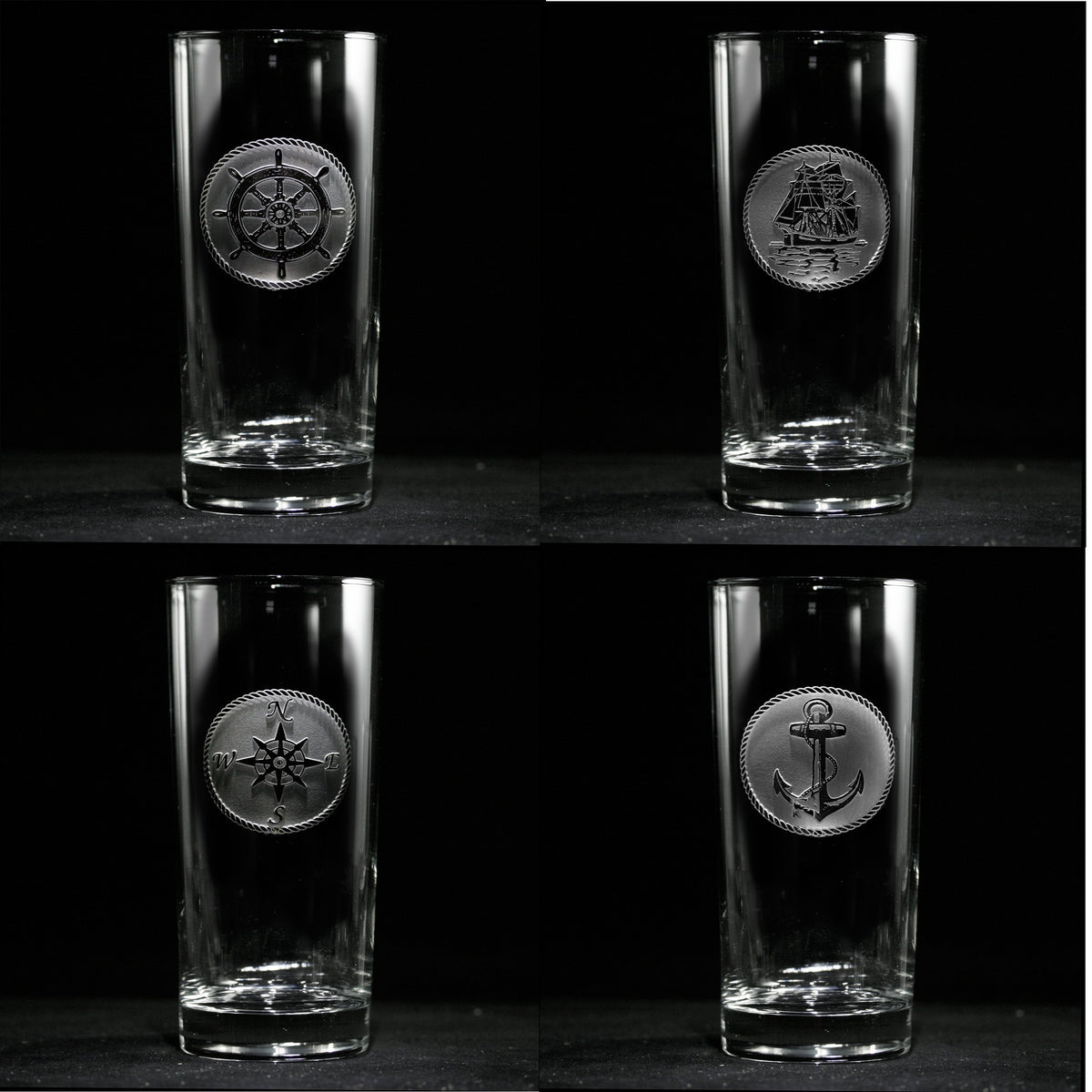 Nautical Beach Highball Cooler Glass