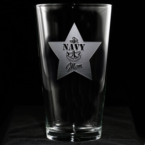 Navy Mom Pint Pub Beer Glass