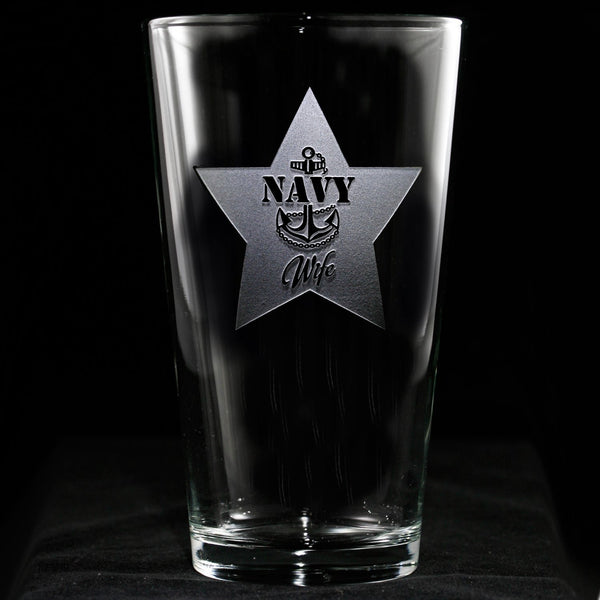 Navy Wife Pint Pub Beer Glass