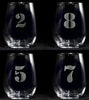 Engraved Numbered 1 thru 8 Stemless Wine Glass Set