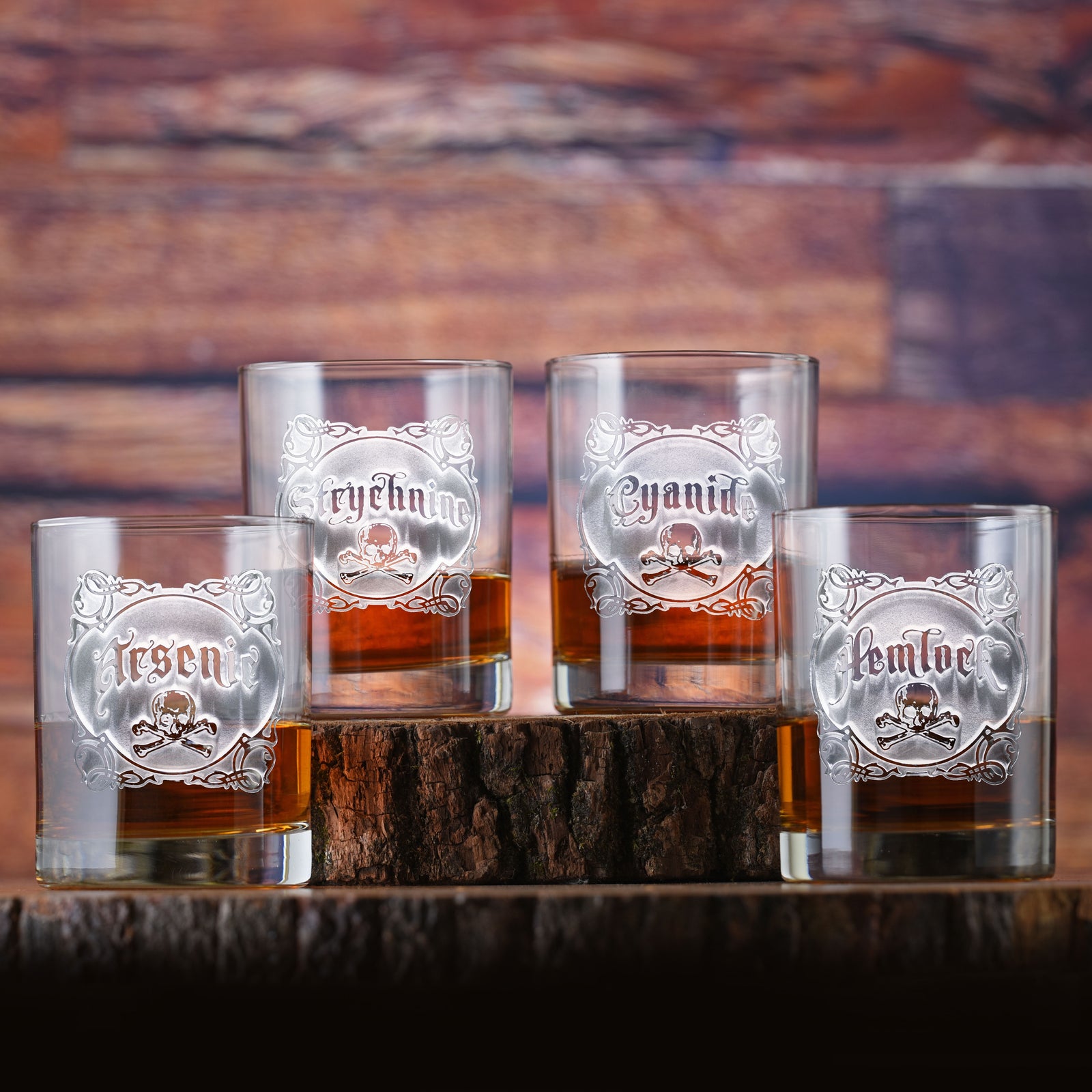 Name Your Poison Whiskey Glass Set