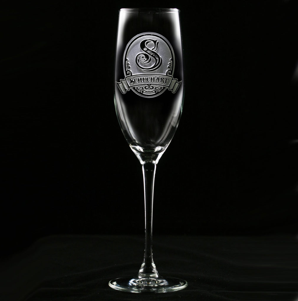 Monogrammed Engraved Champagne Glass