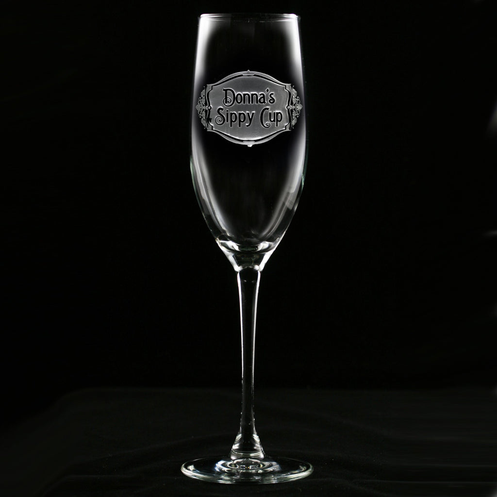 Personalized Sippy Cup Champagne Flute