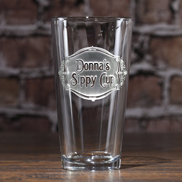 Personalized Sippy Cup Pint Pub Glass