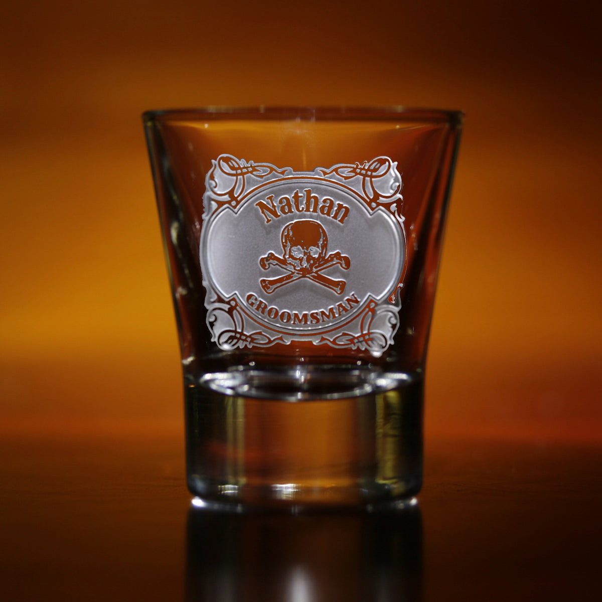 Skull Crossbones Shot Glass for Groomsman