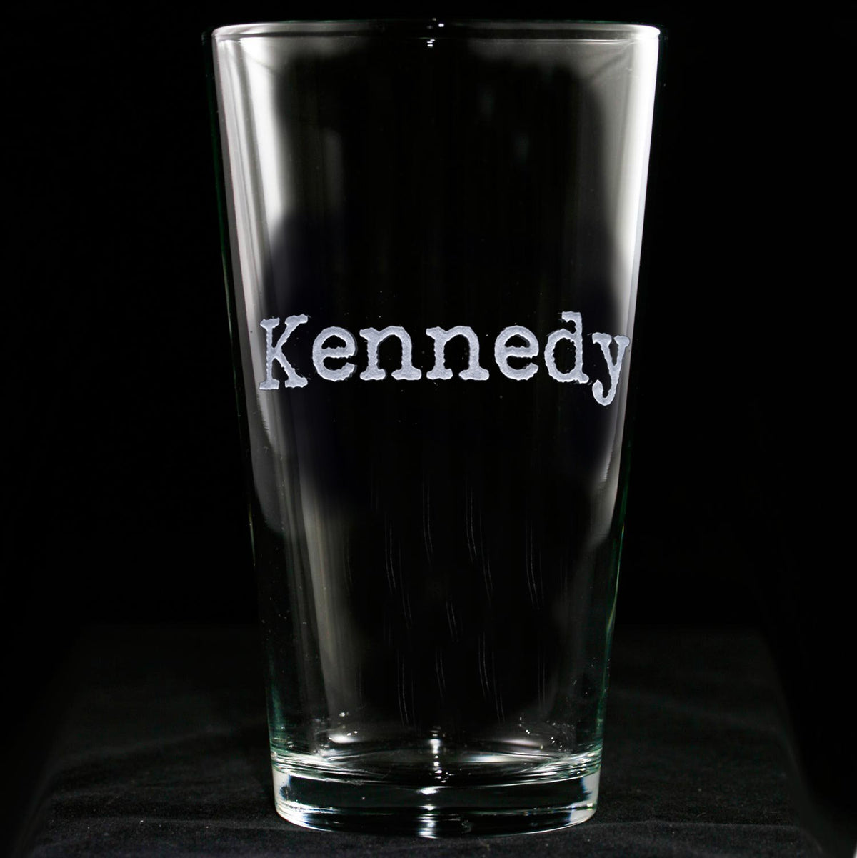 Typewriter Font Personalized Pint Pub Glass