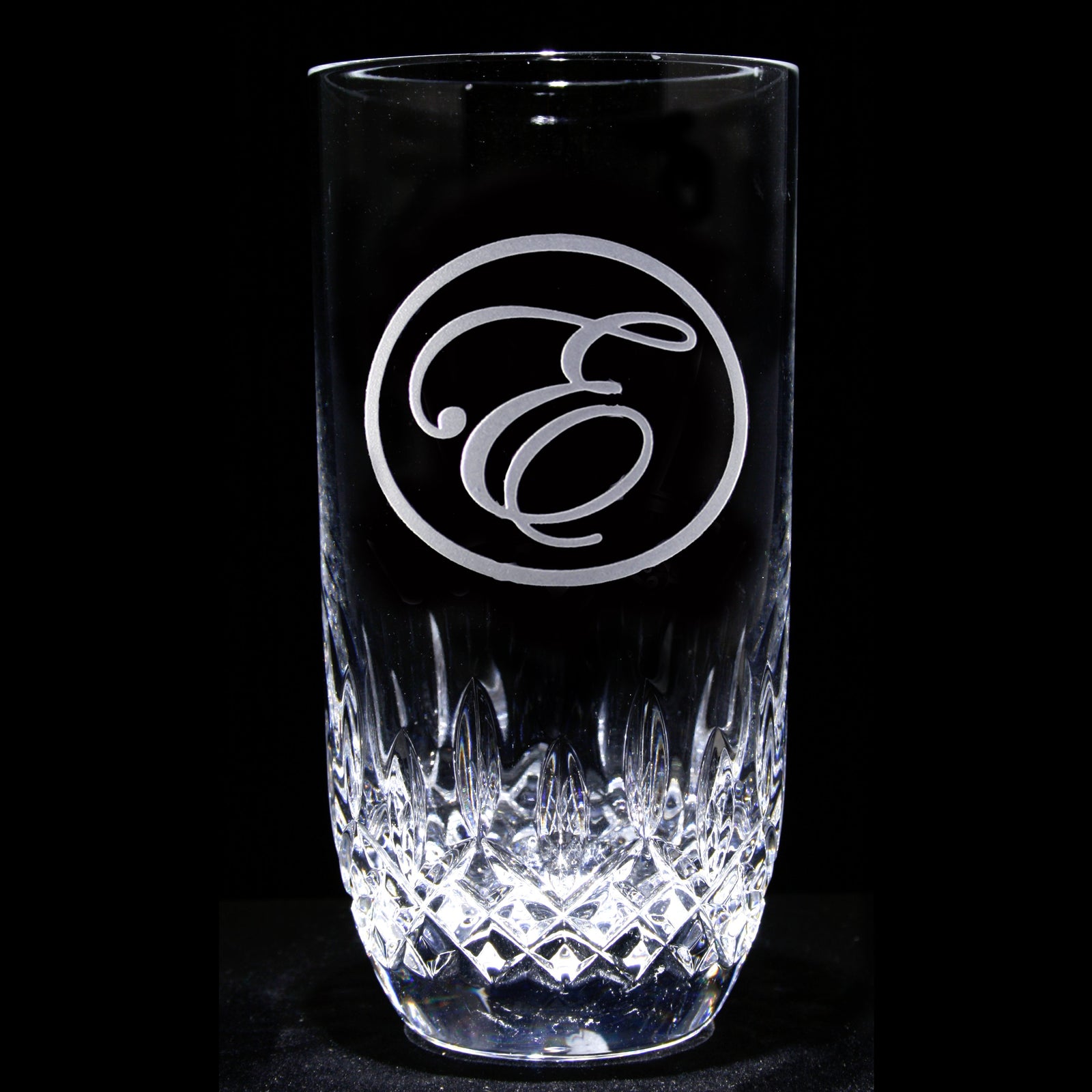 Engraved Crystal Hiball Cocktail Glass. Set of 4