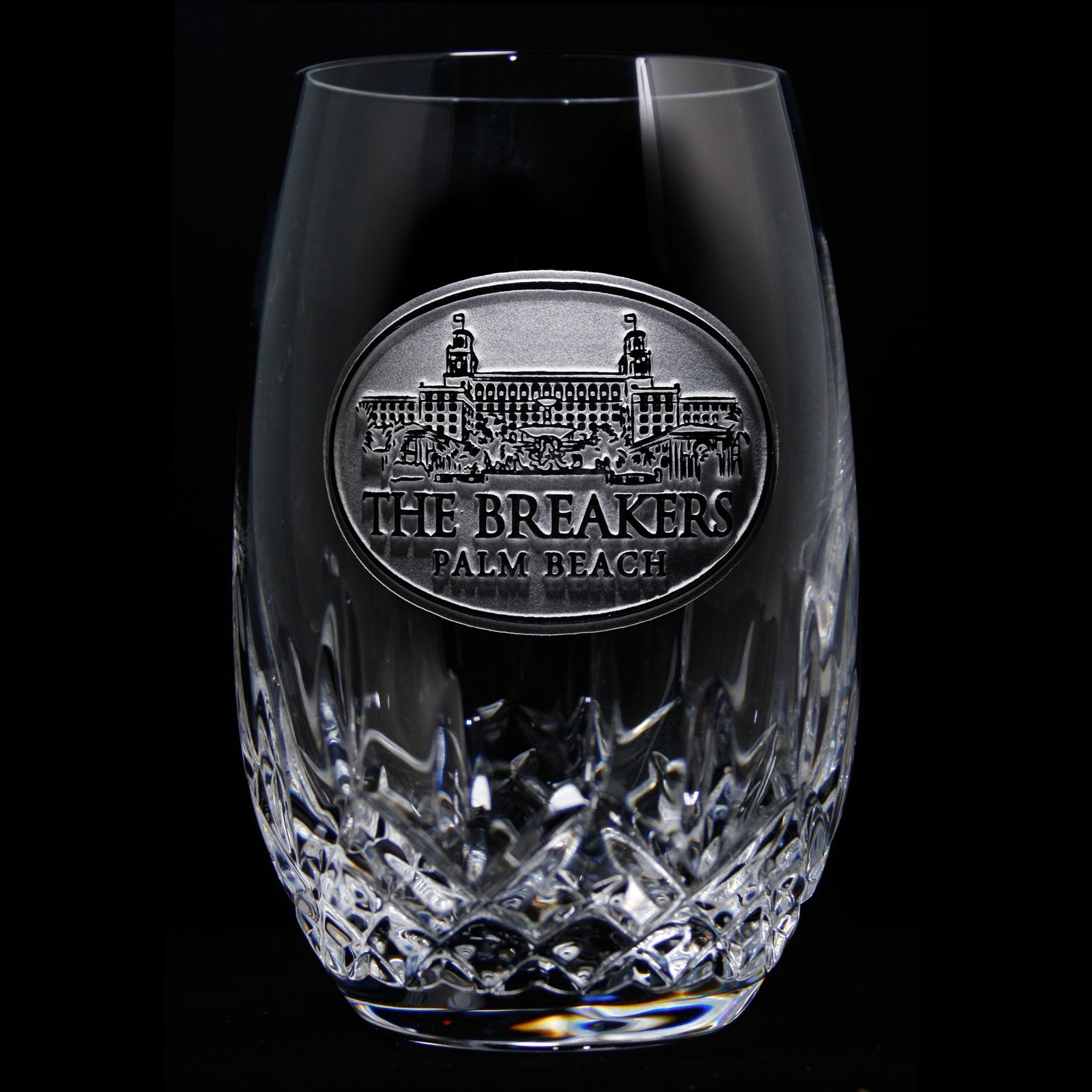 Logo Stemless Wine Glass. Pair