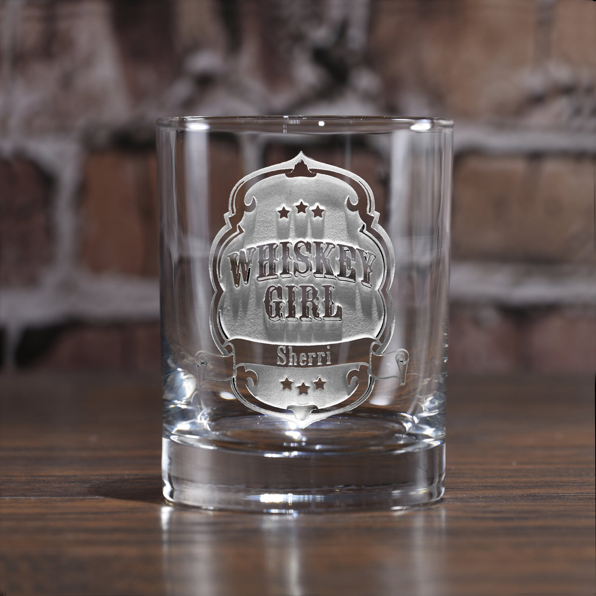 Whiskey Girl, Engraved Custom Whiskey Glass
