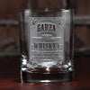 Whiskey Label Engraved Bar Glass